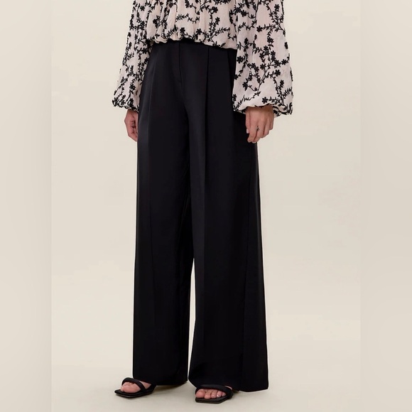 Rebecca Taylor Black Wide-Leg Pants - Picture 3 of 7